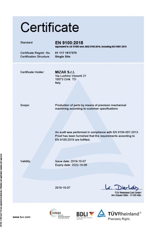 iso 9100:2018 mizar