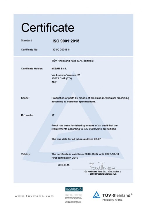 iso 9001:2015 Mizar